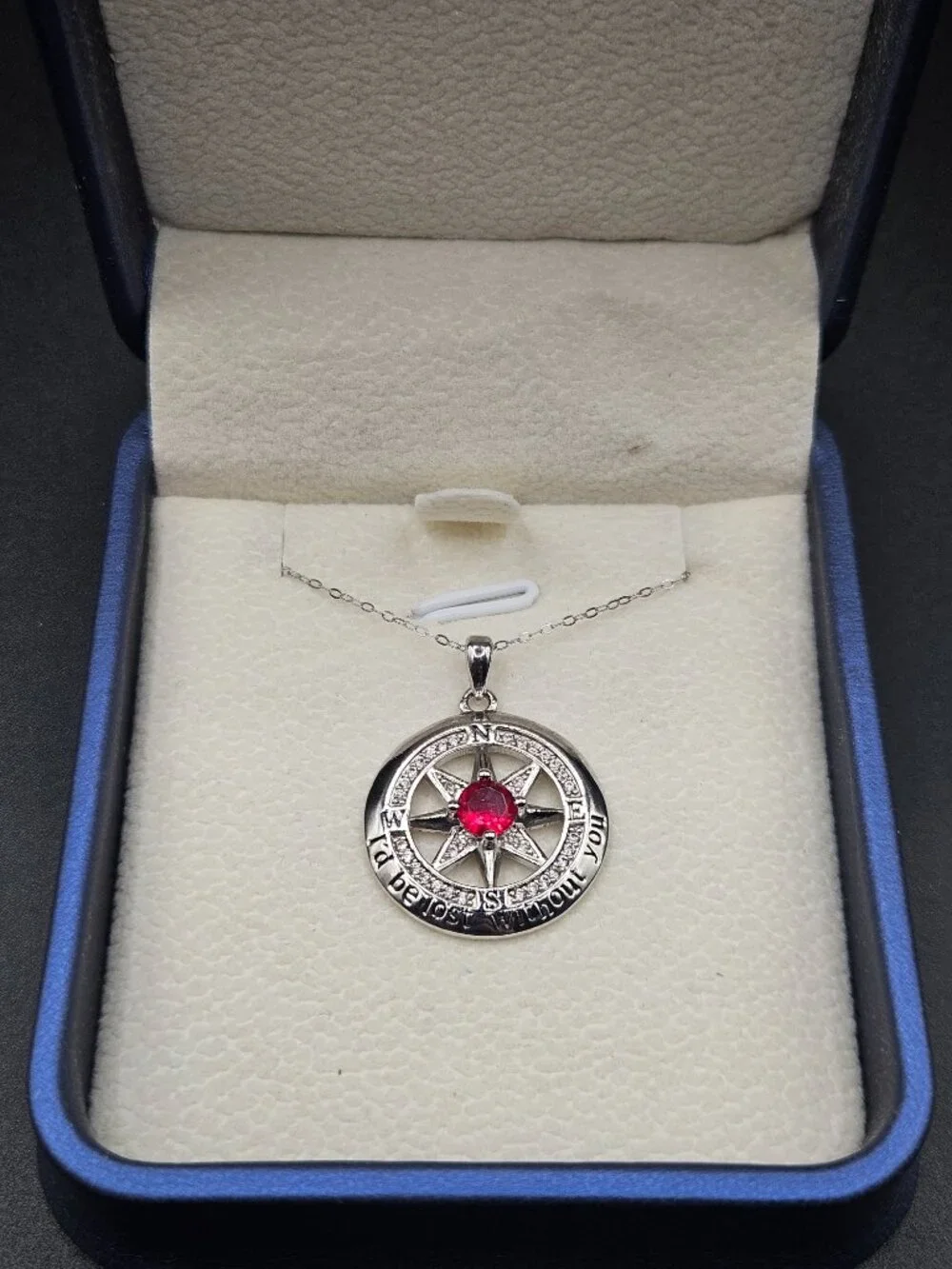 925 Sterling Silver Compass Necklace I’d Be Lost Without You Adjustable